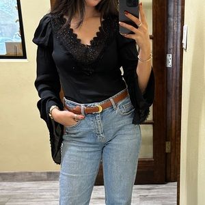Express Black lace blouse